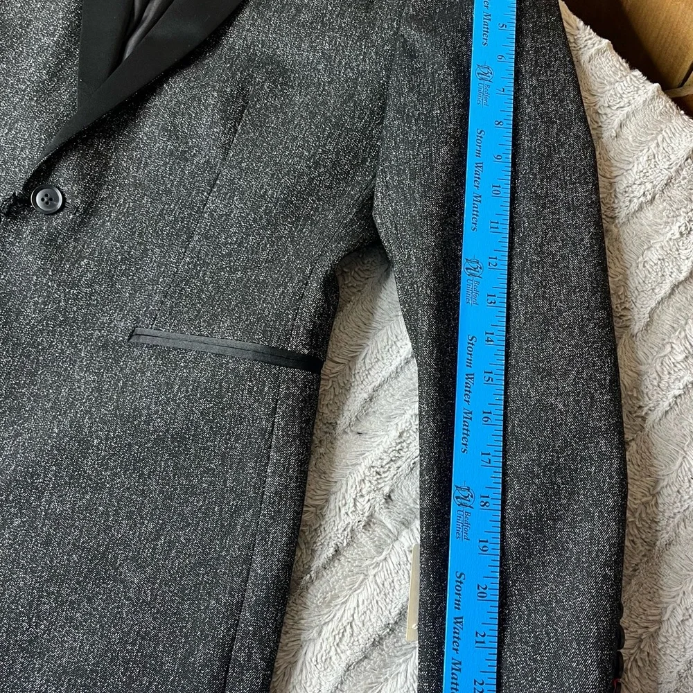 J. Ferrar Slim Fit Charcoal Sparkle Sport Jacket Size 38 Short Slim - Picture 10 of 11